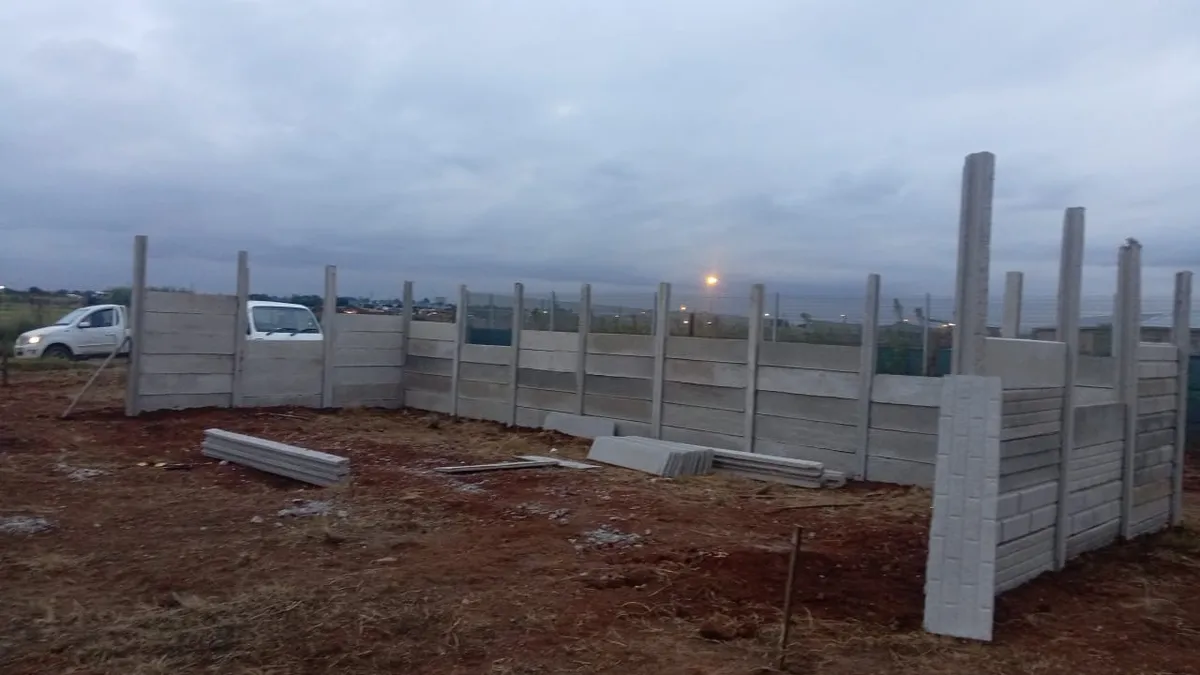Precast walls of the new Canaan classroom going up